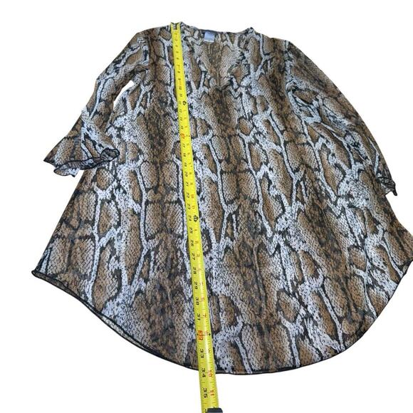 Jordan Taylor Animal Print Sheer Tunic Small 3/4 Sleeve Snake Mobwife Sexy - Picture 11 of 11